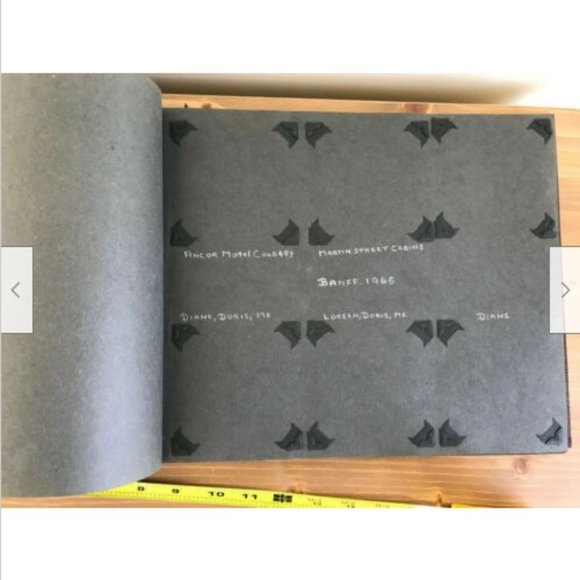 Vtg 1960s Scrapbook Album w/ Bird Cover Design Refillable Black Pages Ephemera - Picture 5 of 9